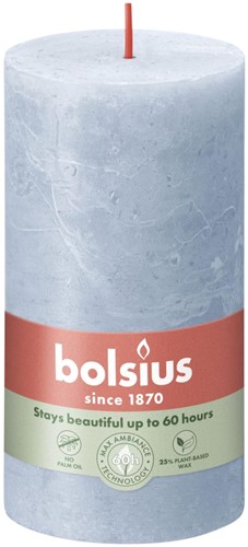 Bolsius Stompkaars Rustiek 13 x 6,8 cm  Sky Blue