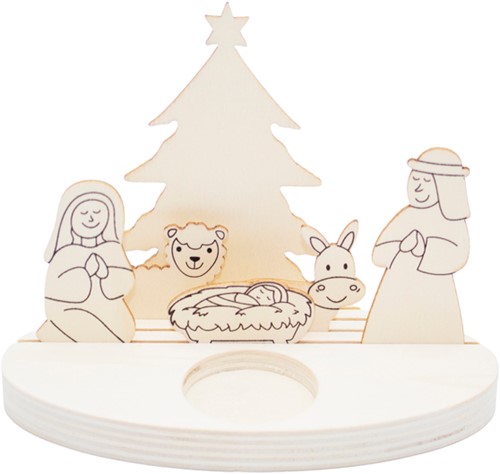 Candle holder nativity scene