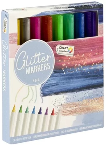 Craft Sensations Craft Sensations Glitzermarker-Set 8-teilig