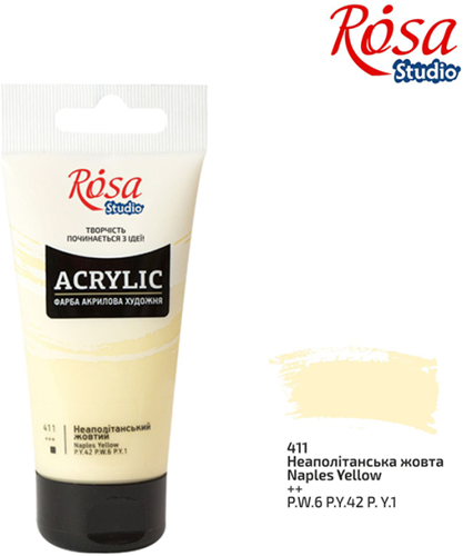 Rosa Studio Rosa Studio Acrylfarbe 75 ml 411 Neapelgelb