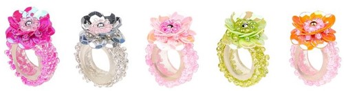 Souza Ring Jessy, rose+pink+silber+mint+lachsf. (1 Stück)