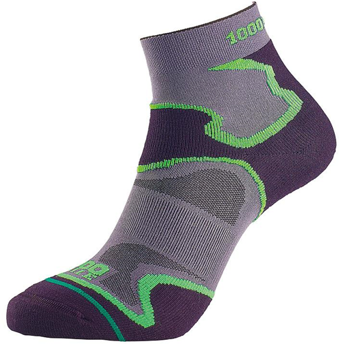 1000 Mile Fusion Sock Ladies - Grey/Black/Green - Medium