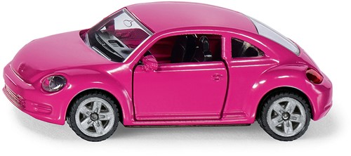 SIKU 1488, VW The Beetle, Metall/Kunststoff, Pink, Öffenbare Türen, Aufkleberbogen zur individuellen Gestaltung